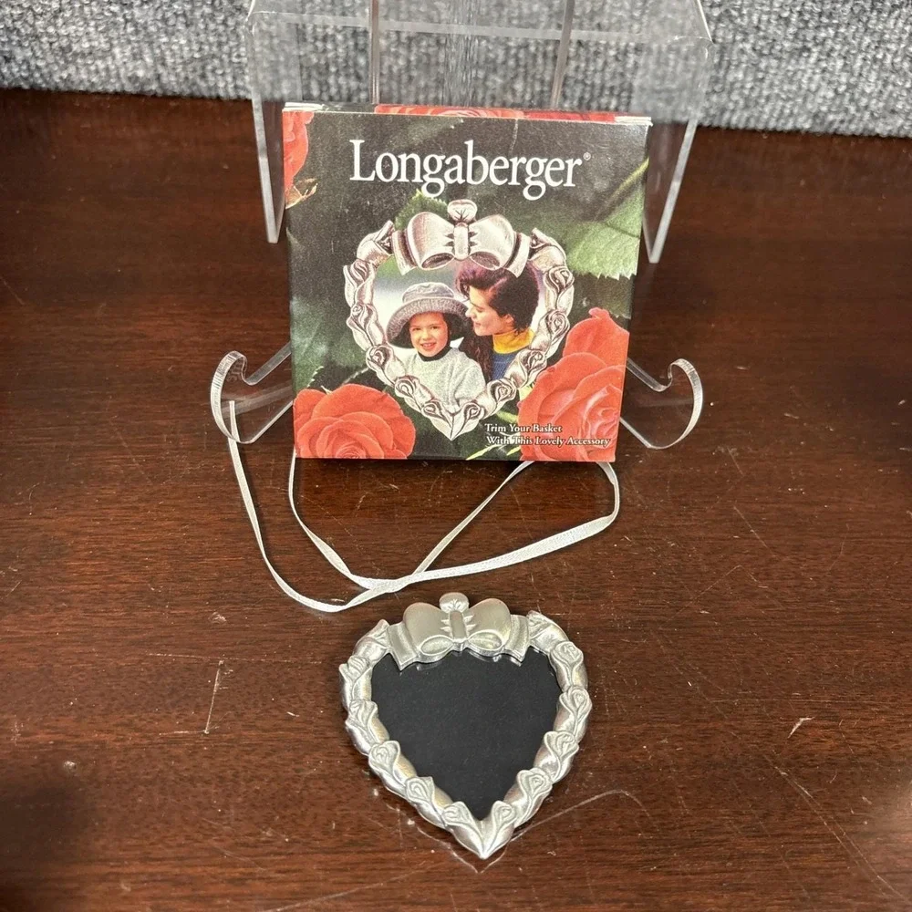 VTG Longaberger 1998 Pewter Heart Tie-On Frame #72770 Discontinued